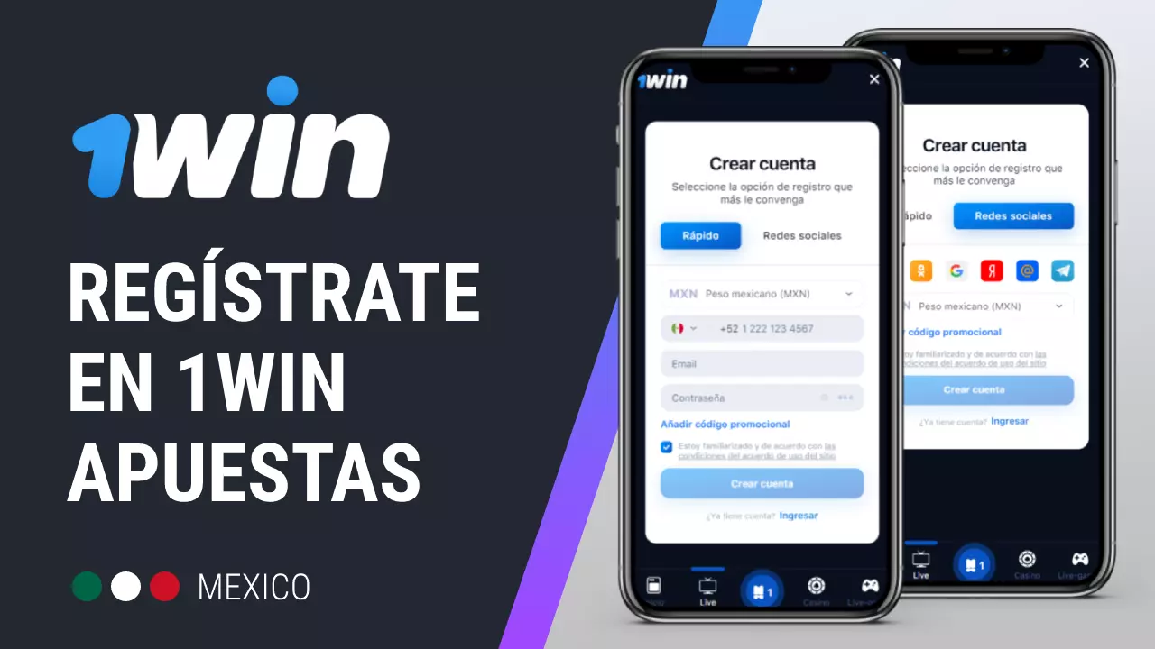 Registro en la plataforma oficial de 1win