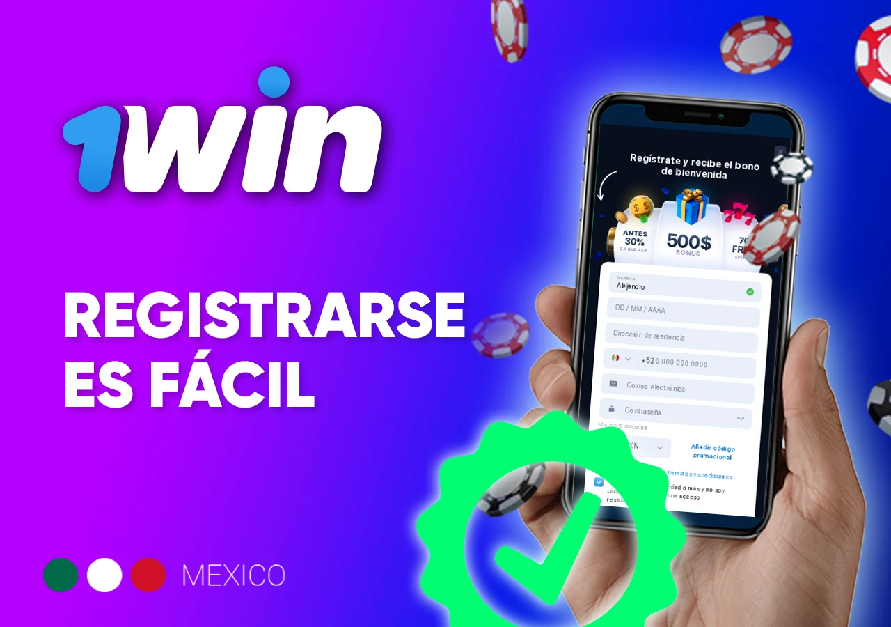 Registrarse es fácil y rápido en la página web oficial de 1win